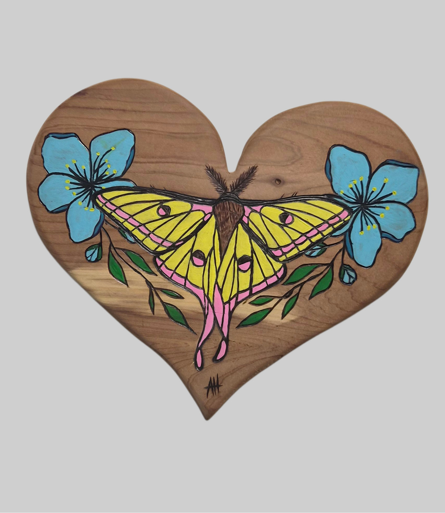 Luna Moth | One-of-a-kind Pyrography Art