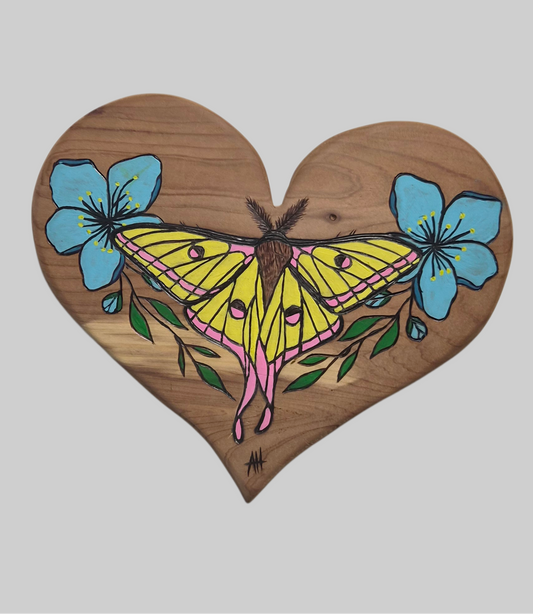 Luna Moth | One-of-a-kind Pyrography Art