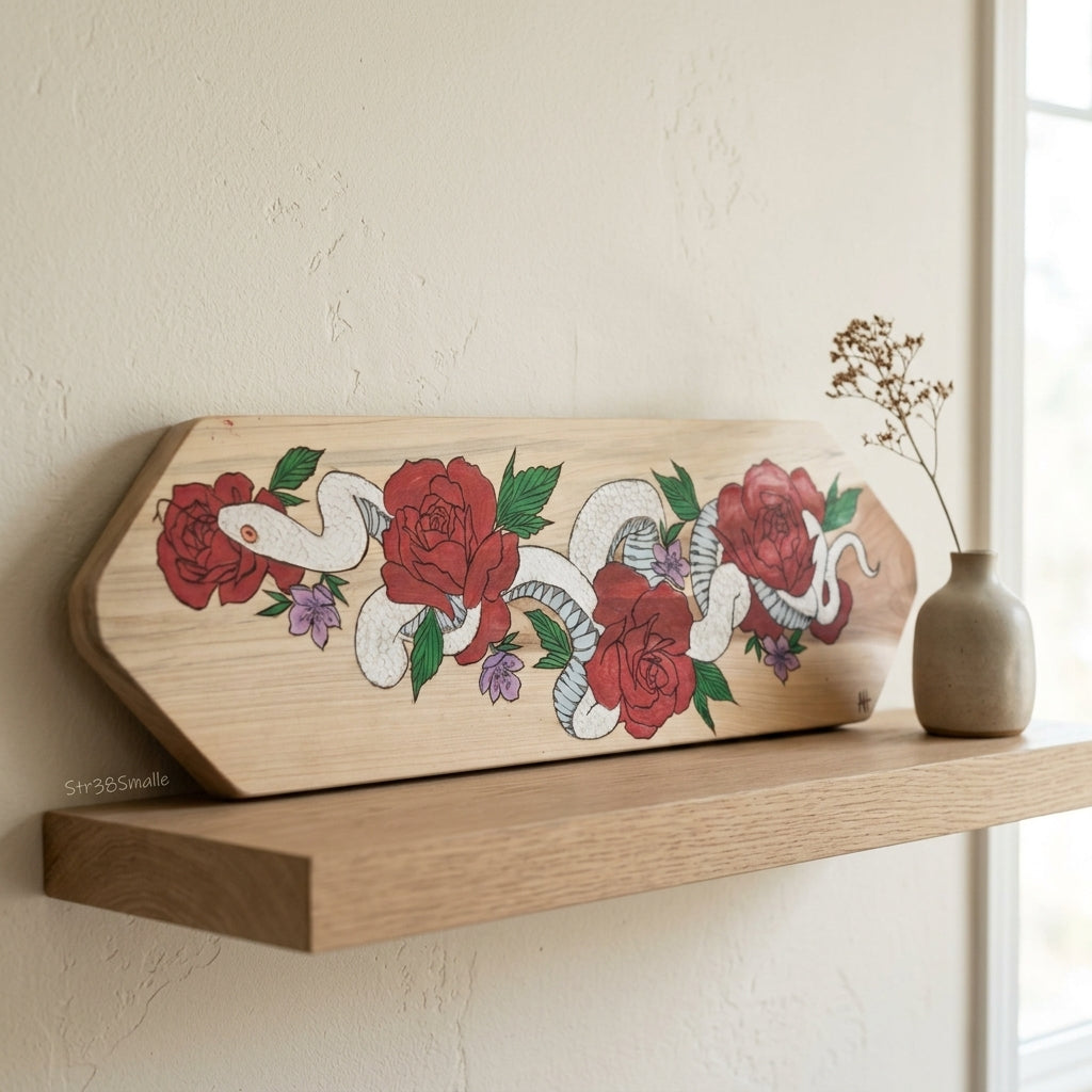 Hand-painted pyrography wood art — Modern Coastal Lifestyle | Generated by Modelize
