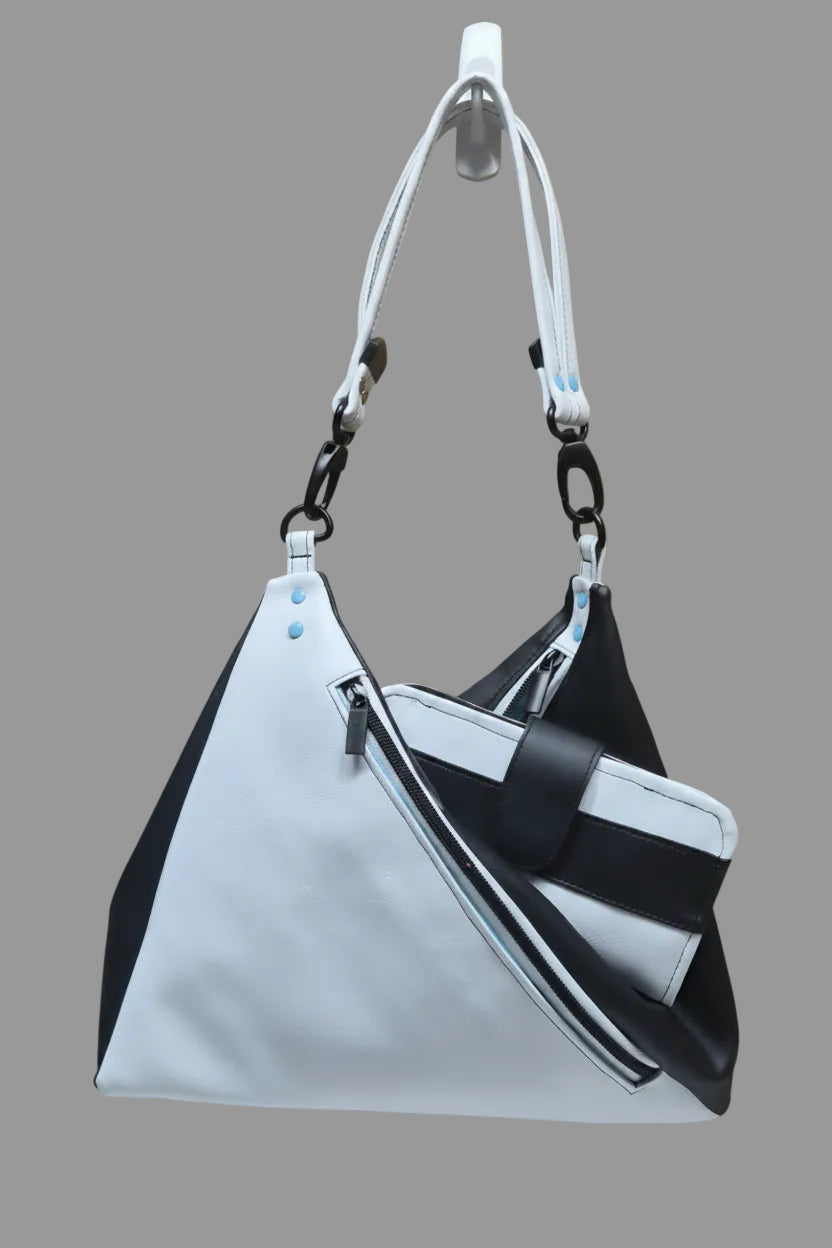 TRAUDY TRIANGULAR SHOULDER BAG Oro Rosa Patterns-Sewn at 85%  *** PLUS COMES WITH A BONUS MATCHING LONG WALLET