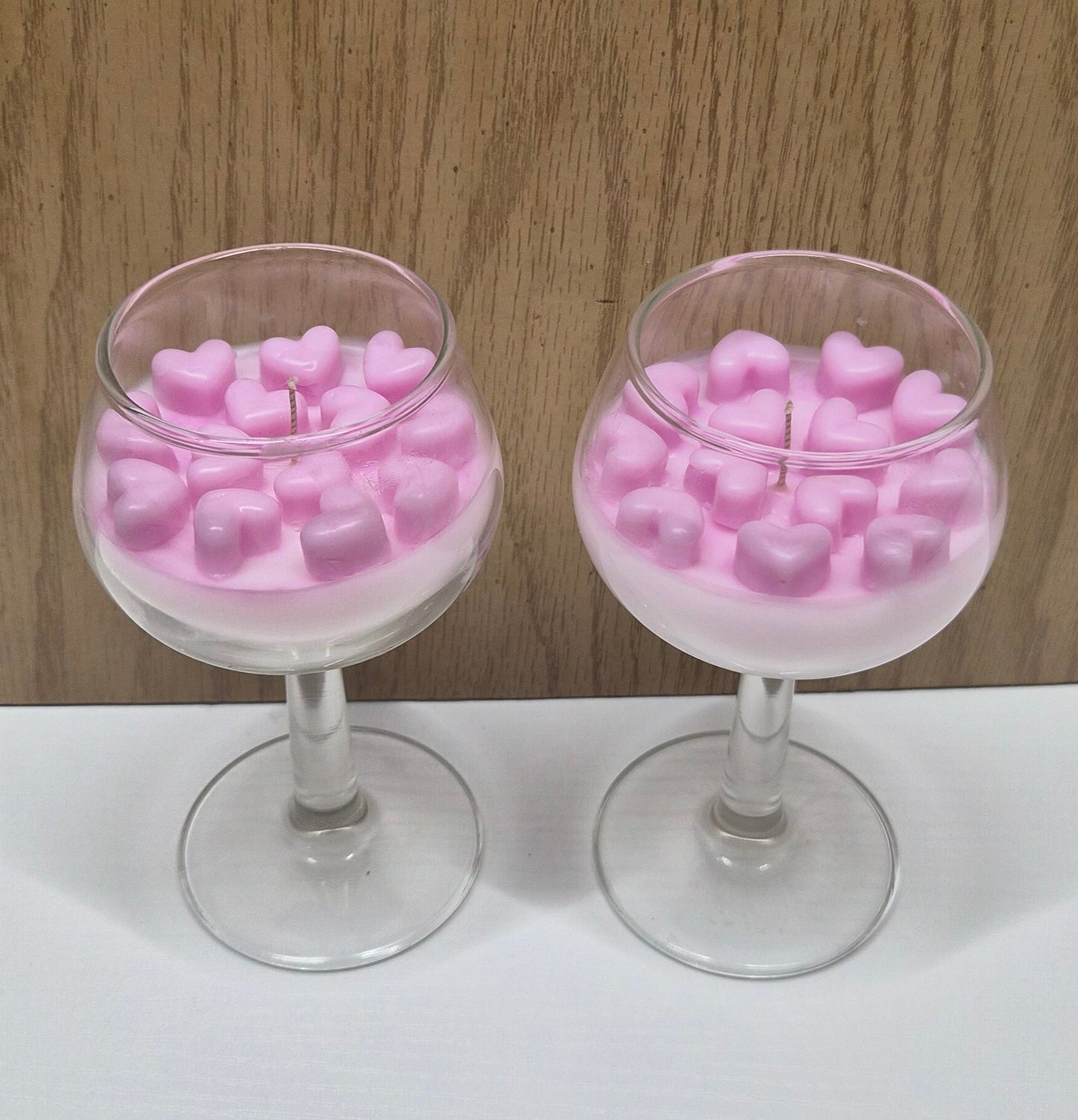 One-of-a-Kind "Love Spell" Wine Glass Candle Set | 8.1 oz each
