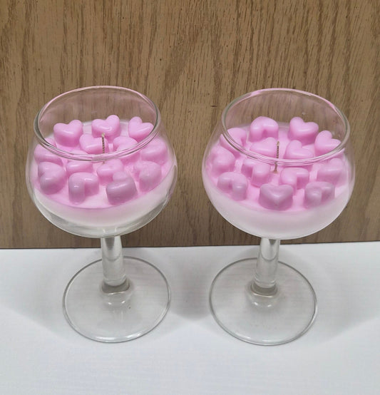 One-of-a-Kind "Love Spell" Wine Glass Candle Set | 8.1 oz each
