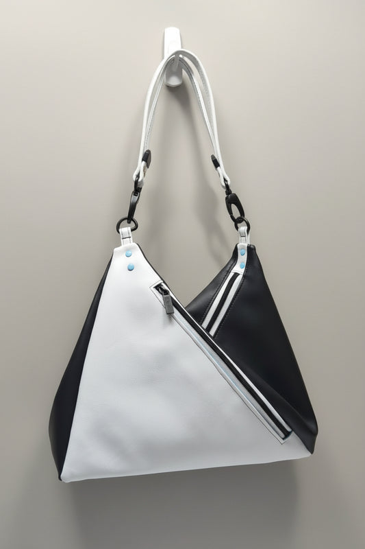 TRAUDY TRIANGULAR SHOULDER BAG Oro Rosa Patterns-Sewn at 85%  *** PLUS COMES WITH A BONUS MATCHING LONG WALLET